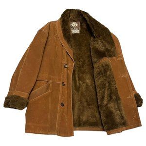 VINTAGE 90s CV Luxury Designer Velvet Faux Fur Heavy Winter Coat - XL